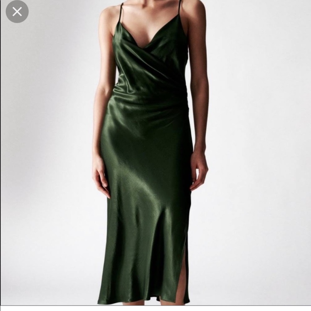 NWT Zara Draped MIDI Slip Dress